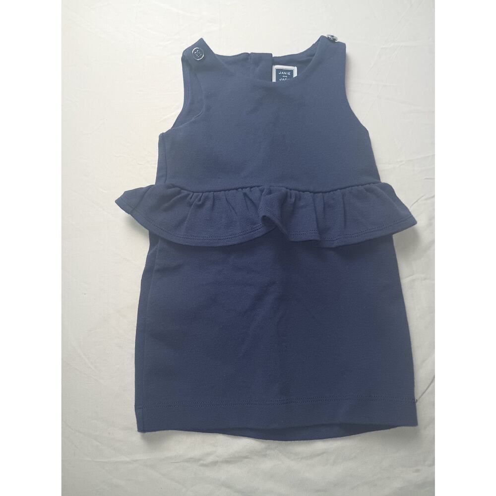 Janie‎ & Jack Infant Girls Peplum Navy Blue Dress Size 6/12Months